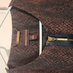 Dana Buchman Chocolate Patterned Jacket